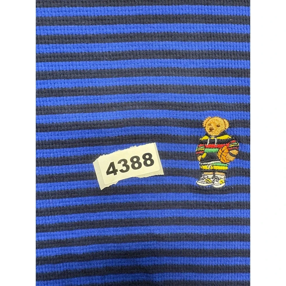 Polo Ralph Lauren‎ Mens Long Sleeve Striped Thermal Shirt Polo Bear Size M